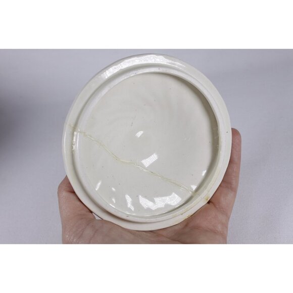 Vintage Sadler transferware gold and cream cookie jar AS-IS, English biscuit - Picture 7 of 10